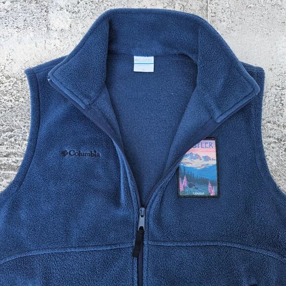 Columbia Women Vest Zip Up Blue Fleece Sleeve Less Jacket WHISTLER Coat Size M - Picture 7 of 10